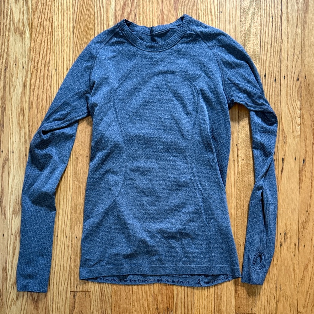 Lululemon Dark Gray Swiftly Long Sleeve Top - Size 8